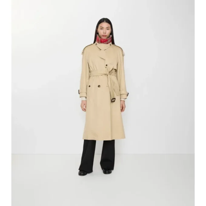 Langer Gabardine-Trench Coat „Fitzrovia“ mit wärmendem Futter