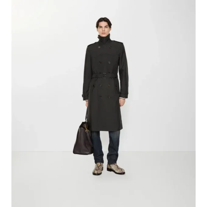 Langer, geometrisch geschnittener Foxfield-Trench Coat aus Nylonmischung