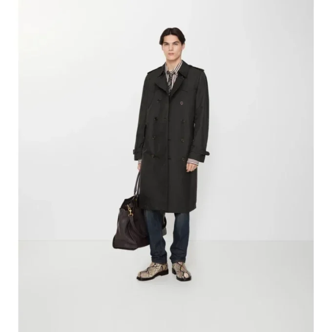 Langer, geometrisch geschnittener Foxfield-Trench Coat aus Nylonmischung
