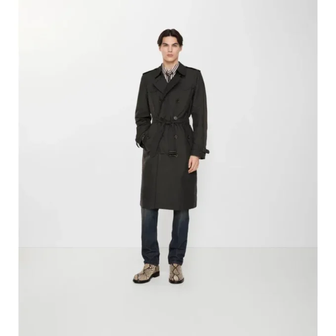 Langer, geometrisch geschnittener Foxfield-Trench Coat aus Nylonmischung