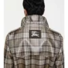 Langer, karierter Trench Coat „Foxfield“ mit Raffia-Effekt