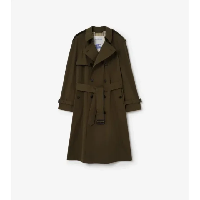 Langer, leichter Trench Coat aus Baumwolle
