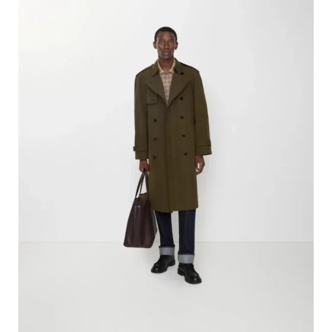 Langer, leichter Trench Coat aus Baumwolle