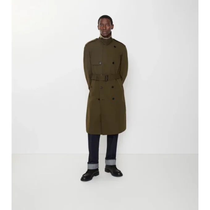 Langer, leichter Trench Coat aus Baumwolle