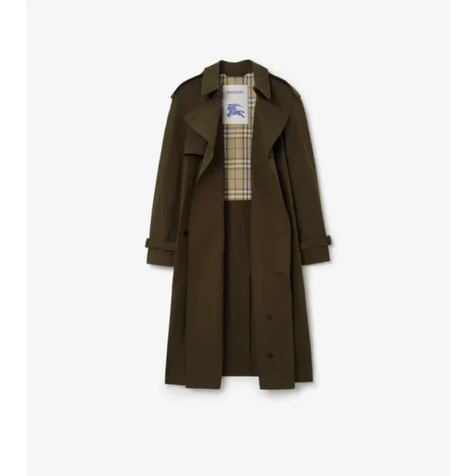 Langer, leichter Trench Coat aus Baumwolle