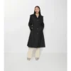Langer Nylon-Car Coat mit Kapuze