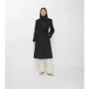 Langer Nylon-Car Coat mit Kapuze