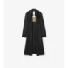 Langer Nylon-Car Coat mit Kapuze