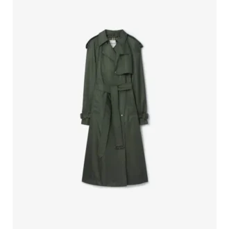 Langer Nylon-Trench Coat mit Kapuze
