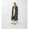 Langer Nylon-Trench Coat mit Kapuze