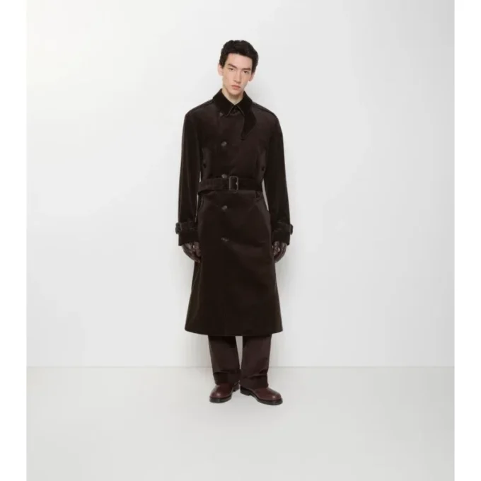 Langer Trench Coat aus Cord