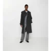 Langer Trench Coat aus gebondeter Stretchwolle