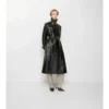 Langer Trench Coat aus geprägtem Leder