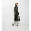 Langer Trench Coat aus geprägtem Leder
