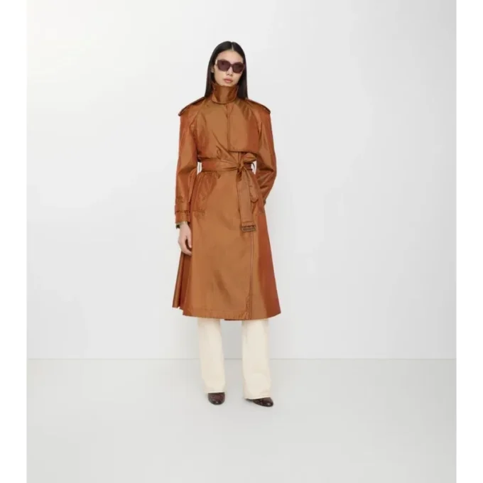 Langer Trench Coat aus Nylonmischung