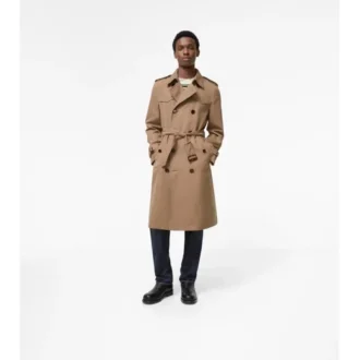 Langer Trench Coat aus Seiden-Baumwolle „Foxfield“