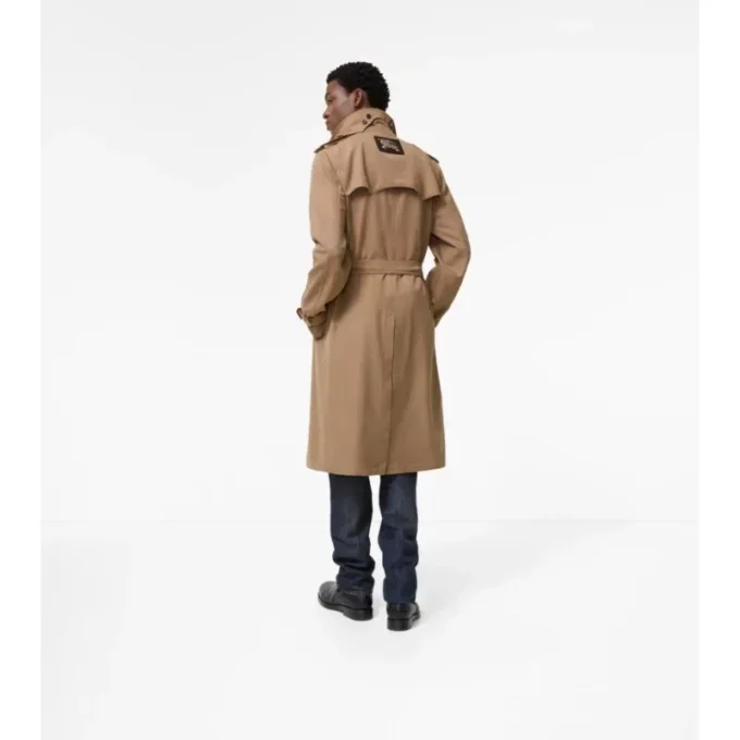 Langer Trench Coat aus Seiden-Baumwolle „Foxfield“