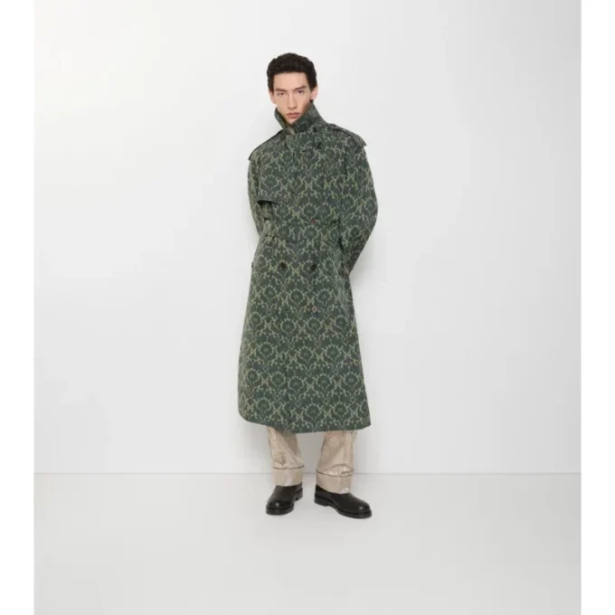 Langer Trench Coat aus Viskosemischung im Barockstil