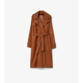 Langer Trench Coat „Castleford“ aus Nubukleder