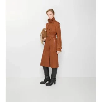 Langer Trench Coat „Castleford“ aus Nubukleder