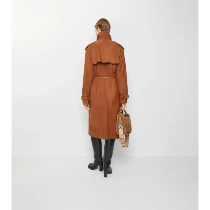 Langer Trench Coat „Castleford“ aus Nubukleder
