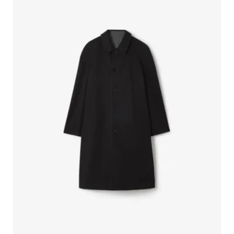 Langer, wendbarer Parkbury-Car Coat aus kariertem Wollstoff