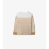 Langärmliges Baumwoll-Oberteil mit Logo-Streifen
