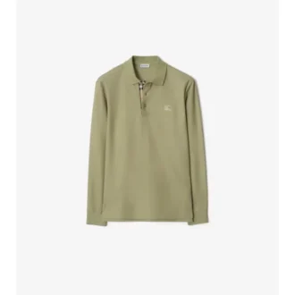 Langärmliges Baumwoll-Poloshirt