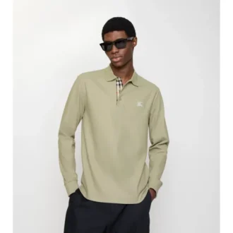 Langärmliges Baumwoll-Poloshirt