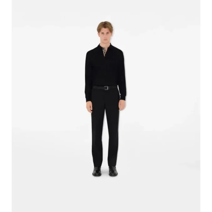 Langärmliges Baumwoll-Poloshirt