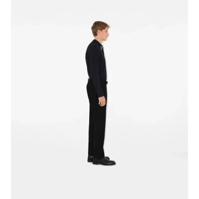 Langärmliges Baumwoll-Poloshirt