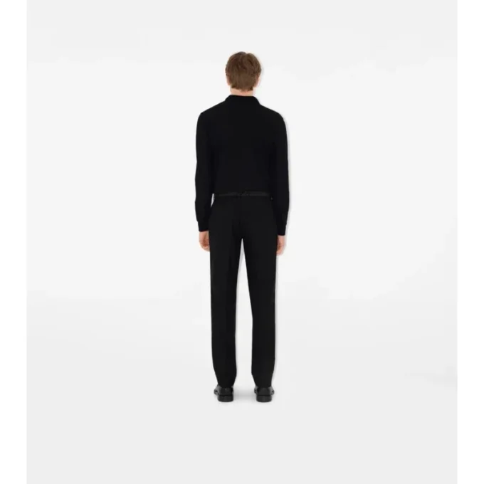 Langärmliges Baumwoll-Poloshirt