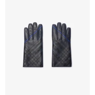 Lederhandschuhe mit Intarsien-Karomuster