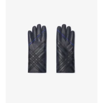 Lederhandschuhe mit Intarsien-Karomuster
