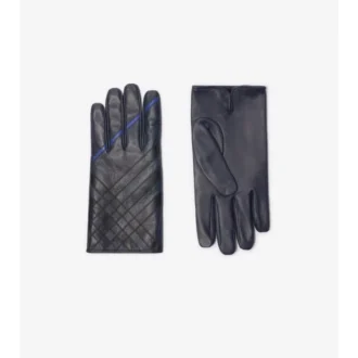 Lederhandschuhe mit Intarsien-Karomuster