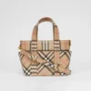 Logo-Applikation Vintage Check E-Canvas-Tragetasche