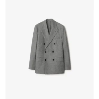 Maßgeschneiderte Jacke aus Wolle mit Puppytooth-Karomuster