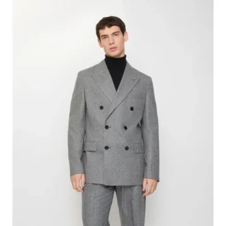 Maßgeschneiderte Jacke aus Wolle mit Puppytooth-Karomuster