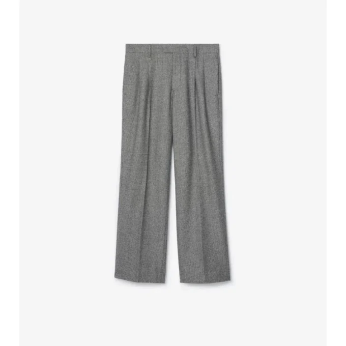 Maßgeschneiderte Wollhose mit Puppytooth-Karomuster