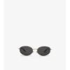 Metall-Karomuster Ovale Sonnenbrille