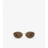 Metall-Karomuster Ovale Sonnenbrille