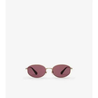 Metall-Karomuster Ovale Sonnenbrille