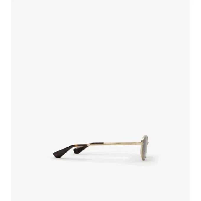 Metall-Karomuster Ovale Sonnenbrille