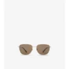 Metallic-Karierte Sonnenbrille mit quadratischem Rahmen