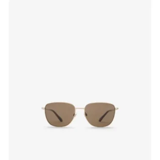 Metallic-Karierte Sonnenbrille mit quadratischem Rahmen