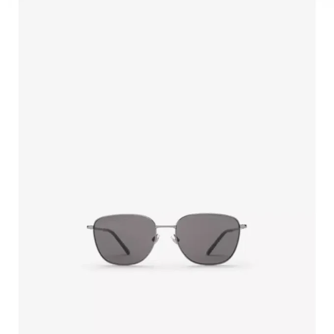 Metallic-Karierte Sonnenbrille mit quadratischem Rahmen