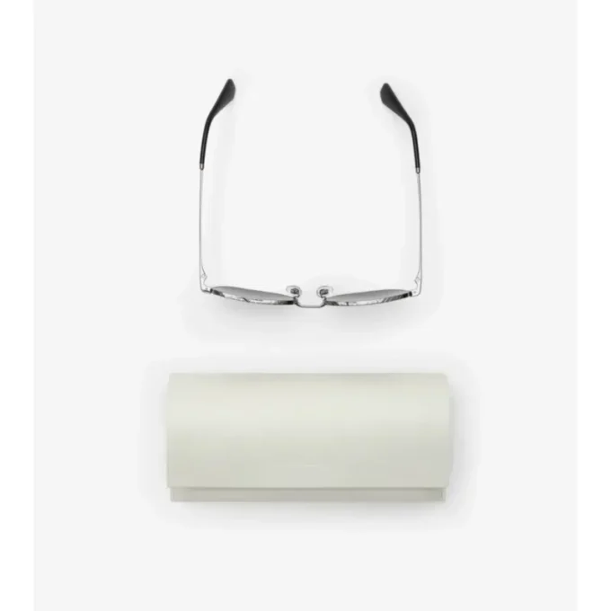 Metallic-Karierte Sonnenbrille mit quadratischem Rahmen
