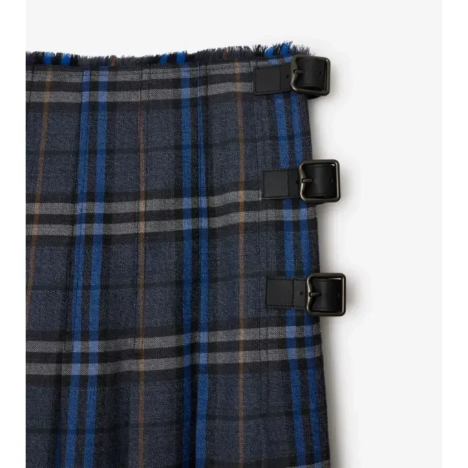Midi-Kilt aus Wolle mit Karomuster
