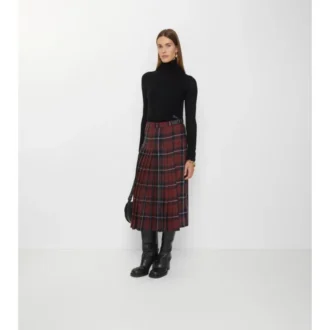 Midi-Kilt aus Wollmischung mit Karomuster