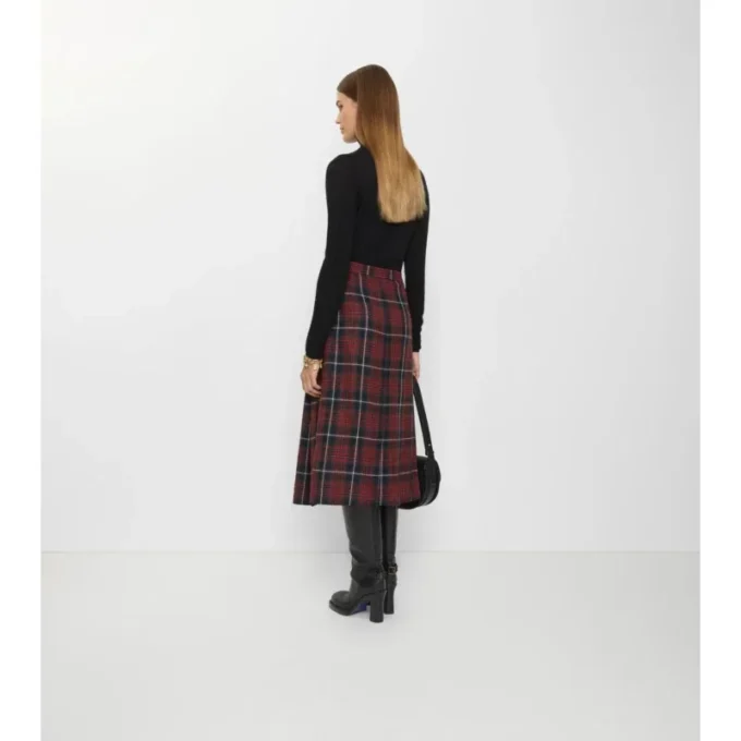 Midi-Kilt aus Wollmischung mit Karomuster